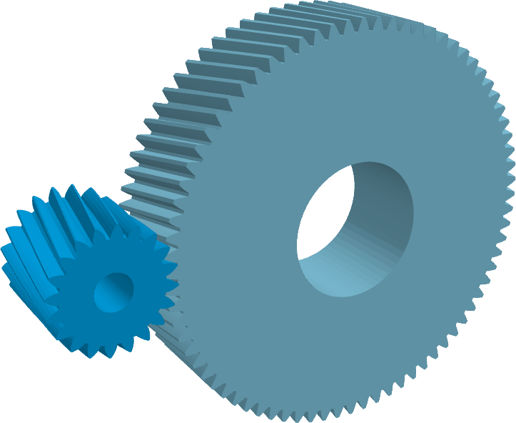 3D helical gear pair from the GEARKITE app